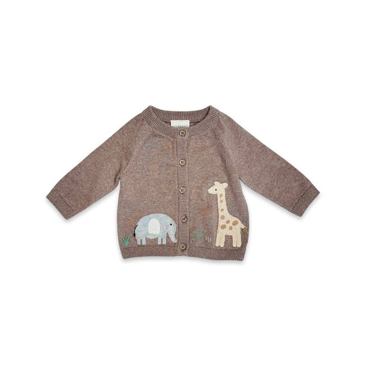 Elephant and Giraffe Baby Cardigan