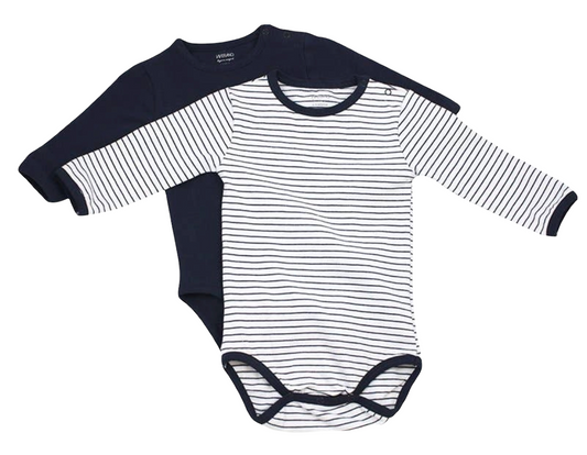 Navy Long Sleeved Onesie Pack